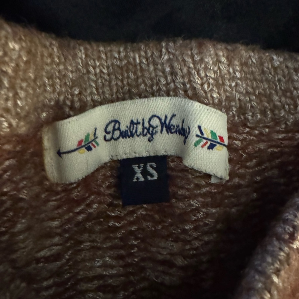 Built by Wendy Maroon & Beige Cropped Knit Tee – Short Sleeve Wool Sweater Top - Picture 7 of 8